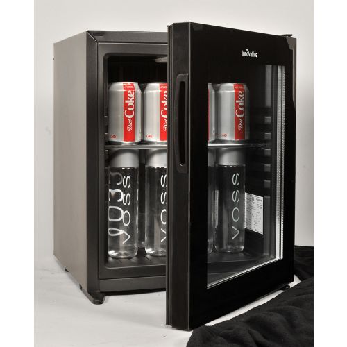 Innovative Hospitality Compact Refrigerator, 30L, Auto Defrost, Black with Frameless Glass Door